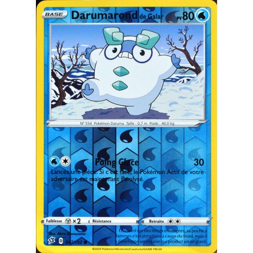 Carte Pokémon 047/192 Darumarond De Galar - Reverse Eb02 - Epée Et Bouclier - Clash Des Rebelles Neuf Fr