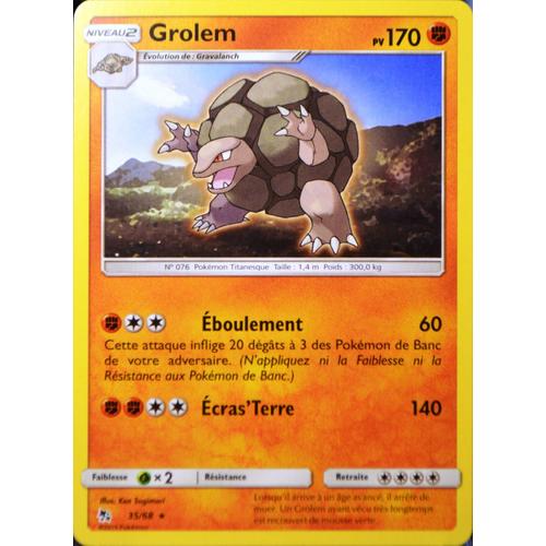 Carte Pokémon 35/68 Grolem Sl11.5 - Soleil Et Lune - Destinées Occultes Neuf Fr