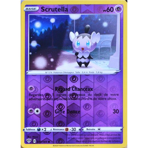 Carte Pokémon 073/189 Scrutella - Reverse Eb03 - Epée Et Bouclier - Ténèbres Embrasées Neuf Fr