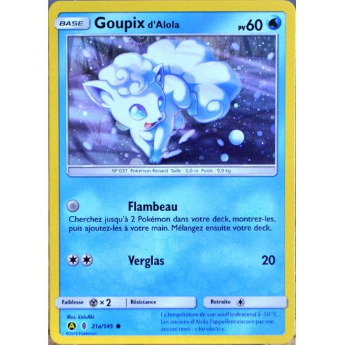 Carte Pokémon 21a/145 Goupix D'alola 60 Pv - Holo Promo Neuf Fr