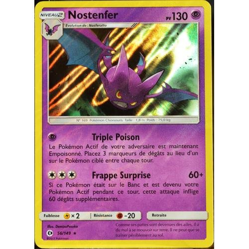 Carte Pokémon 56/149 Nostenfer 130 Pv - Holo Sm1 - Soleil Et Lune Neuf Fr