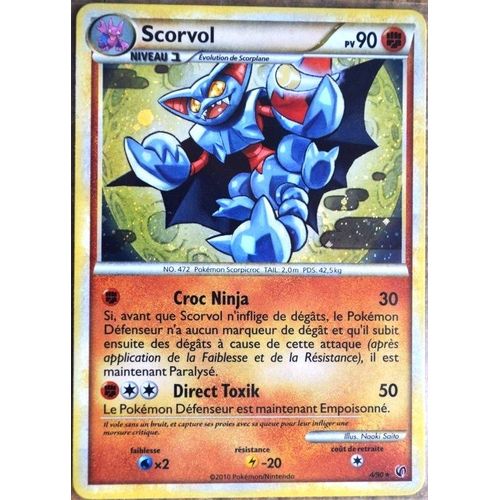 Carte Pokémon 4/90 Scorvol 90 Pv - Holo Hs Indomptable Neuf Fr