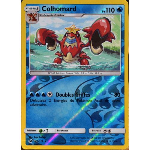 Carte Pokémon 25/111 Colhomard  110 Pv - Reverse Sl4 - Soleil Et Lune - Invasion Carmin Neuf Fr