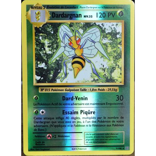 Carte Pokémon 7/108 Dardargnan Niv.32 120 Pv - Reverse Xy - Evolutions  Neuf Fr