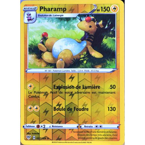 Carte Pokémon 057/189 Pharamp - Reverse Eb03 - Epée Et Bouclier - Ténèbres Embrasées Neuf Fr