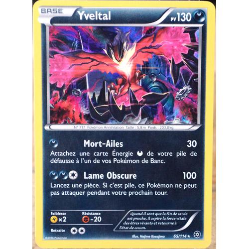 Carte Pokémon 65/114 Yveltal 130 Pv - Holo Xy - Offensive Vapeur Neuf Fr