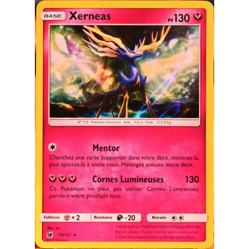 Carte Pokémon 73/111 Xerneas 130 Pv - Holo Sl4 - Soleil Et Lune - Invasion Carmin Neuf Fr