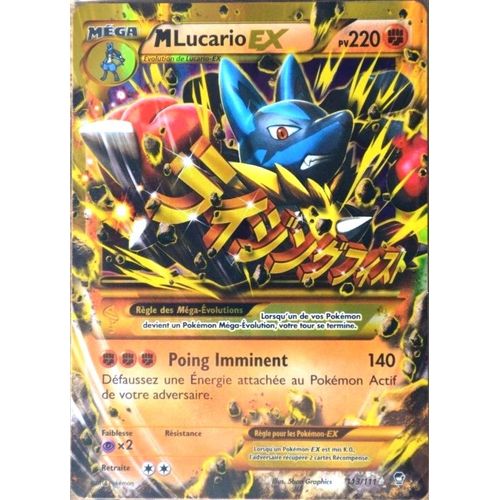 Carte Pokémon 113/111 Méga Lucario-Ex 220 Pv Secrete Ultra Rare Xy03 Poings Furieux Neuf Fr