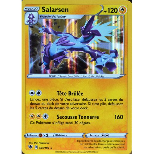 Carte Pokémon 063/189 Salarsen Eb03 - Epée Et Bouclier - Ténèbres Embrasées Neuf Fr