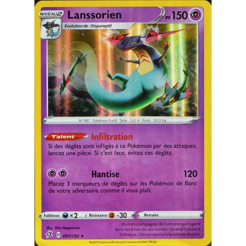 Carte Pokémon 091/192 Lanssorien Eb02 - Epée Et Bouclier - Clash Des Rebelles Neuf Fr