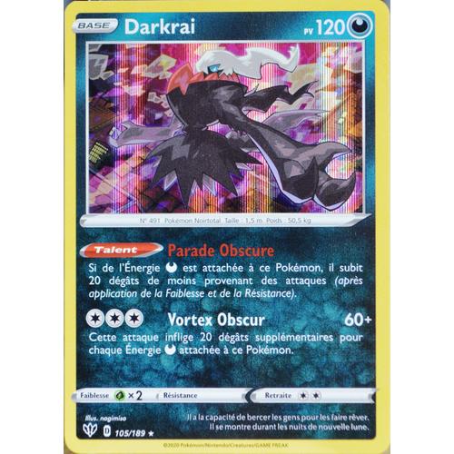 Carte Pokémon 105/189 Darkrai Eb03 - Epée Et Bouclier - Ténèbres Embrasées Neuf Fr