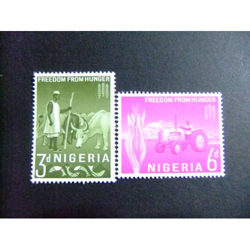 44 Nigeria 1963 / Campaña Mundial Contra El Hambre / Yvert 137 / 138 Mh