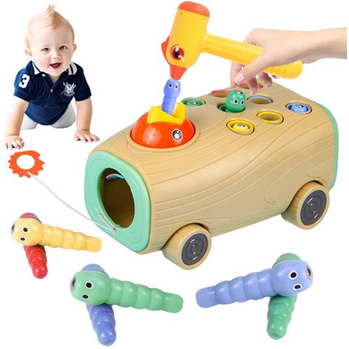 Jouet Jeux Montessori Bebe Jouet Educatif Enfant 1 4 Ans Pour, Iseau À Nourrir Avec Des Insectes Jouets Martelants Bancs À Marteler