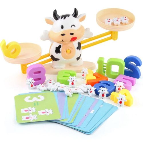 Maths Match Jouet Vache Équilibrage Échelle Préscolaire Numéro Balance Jouets Bébé Éducatif Apprentissage Jeu De Société Cadeau