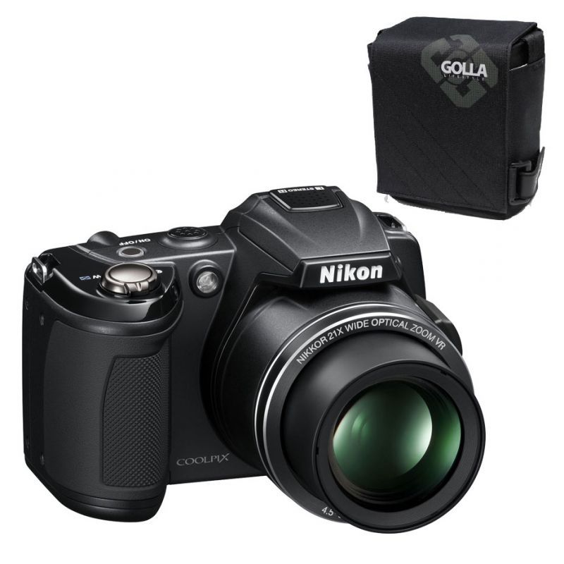 Nikon Coolpix L120 Noir + Etui + Carte SD 4 Go - Appareil photo 14.1 MP - Zoom 21x - Vidéo HD