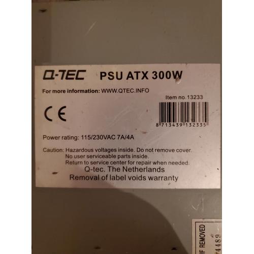 q-tec PSU ATX 300w ** Alimentation 300W