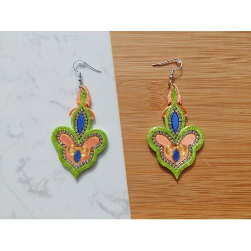 Boucles D'oreilles Strass Et Paillettes Colorées