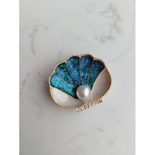 Broche Coquillage Perle