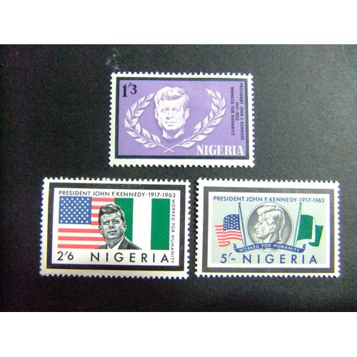 44 Nigeria 1964 / Muerte Del Presidente Kennedy / Yvert 155 / 157 Mh
