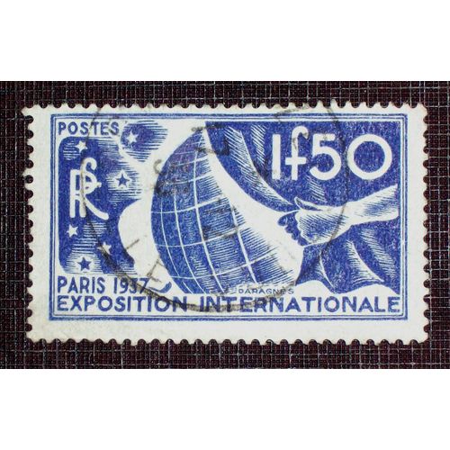 France N° 327 Oblitéré De 1936 - 1f50 Outremer « Exposition Internationale De Paris De 1937 » - Timbre Avec Défauts, Pour Info Cote Pour Un Tbe 4,50 Euros