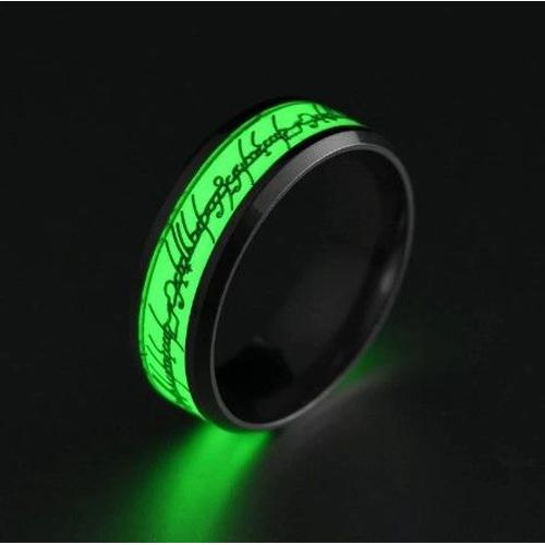 Bague homme phosphorescente brille la nuit argent fluo femme