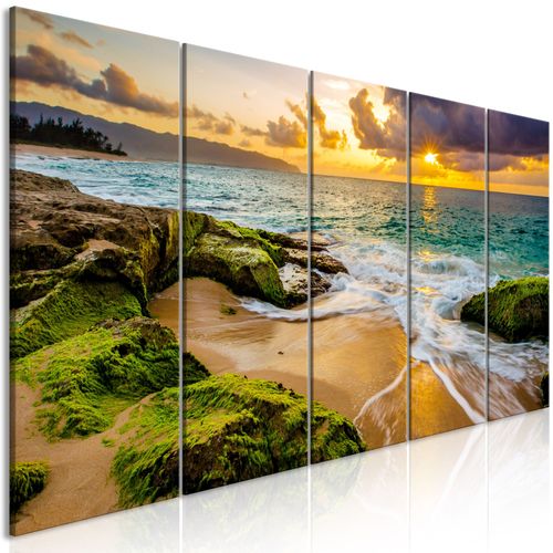 Tableau Turquoise Sea (5 Parts) Narrow 225 x 90 cm