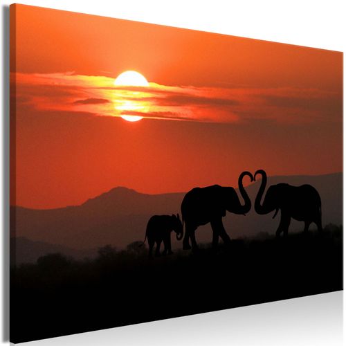 Tableau Elephants in Love (1 Part) Wide 90 x 60 cm