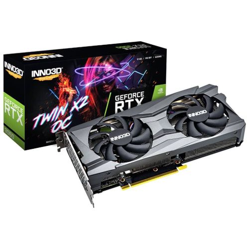 Carte graphique GeForce RTX 3060 Inno 3D RTX 3060 TWIN X2 OC LHR (N30602-12D6X-11902120H)