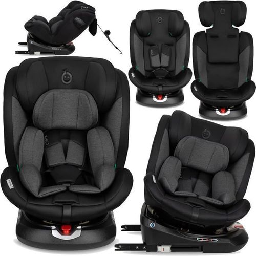 Momi Emi Siège Auto Évolutif Pivotant 360°- I-Size 0-36kg | 40-150cm | Isofix Top Tether - Noir