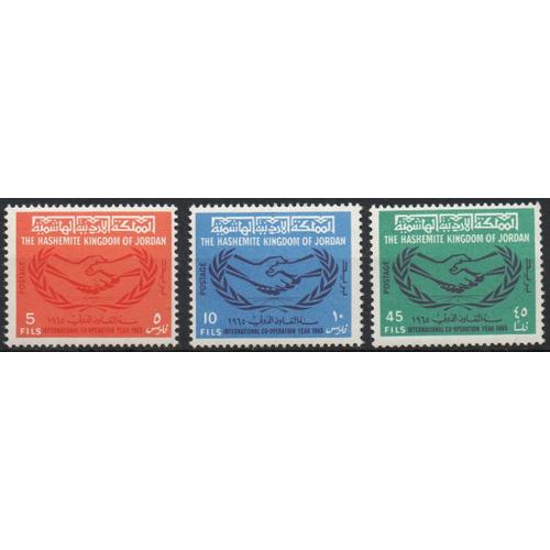 Jordanie Timbres Année De La Coopération Internationale 1965