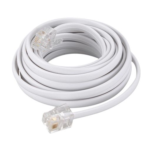 Câble adaptateur RJ11 mâle à mâle, longueur de 10 pieds, pour téléphone à ligne fixe blanc