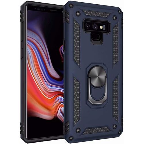 Coque Samsung Galaxy Note 9 Avec Aimant Anneau Support, 360° Double Couche Renforcée Défense Bumper Antichoc Armure Housse Etui Avec Protection Écran Pour Samsung Galaxy Note 9, Bleu