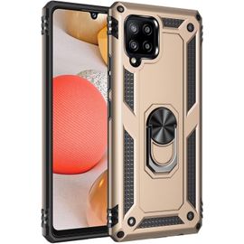 Compatible Avec Coque Samsung Galaxy A42 5g Avec Aimant Anneau Support, 360°Double Couche Renforcée Défense Bumper Antichoc Armure Housse Etui Avec Protection Écran-Or