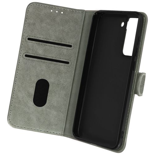 Housse Samsung Galaxy S21 Fe Clapet Portefeuille Fonction Support Vidéo Gris