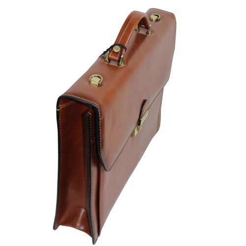 Cartable porte document KATANA à 1 soufflets en croûte de cuir 63024 marron (2 coul.disp.)