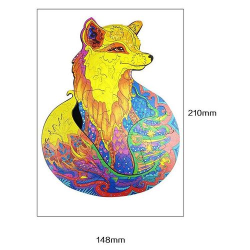 Puzzle En Bois De Dessin Animé Renard, Jouet Pour Enfants Et Adultes, Décoration De La Maison, Cadeau De Noël, 154 Pièces