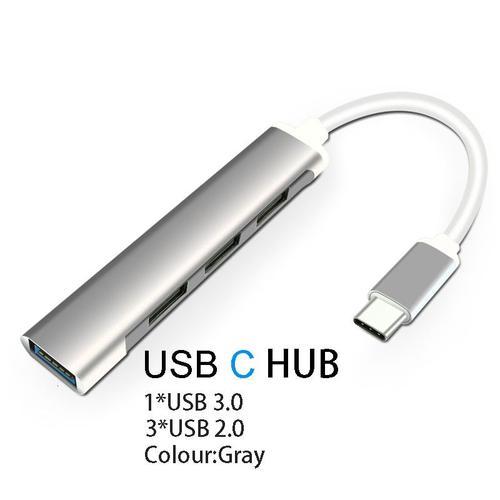 Type C Hub Grey Onvian Hub USB 4 Ports USB 3.0 MOYEU Type C Répartiteur USB HUB USB TF Lecteur De Carte SD pour Ordinateur PC HUAWEI Matebook