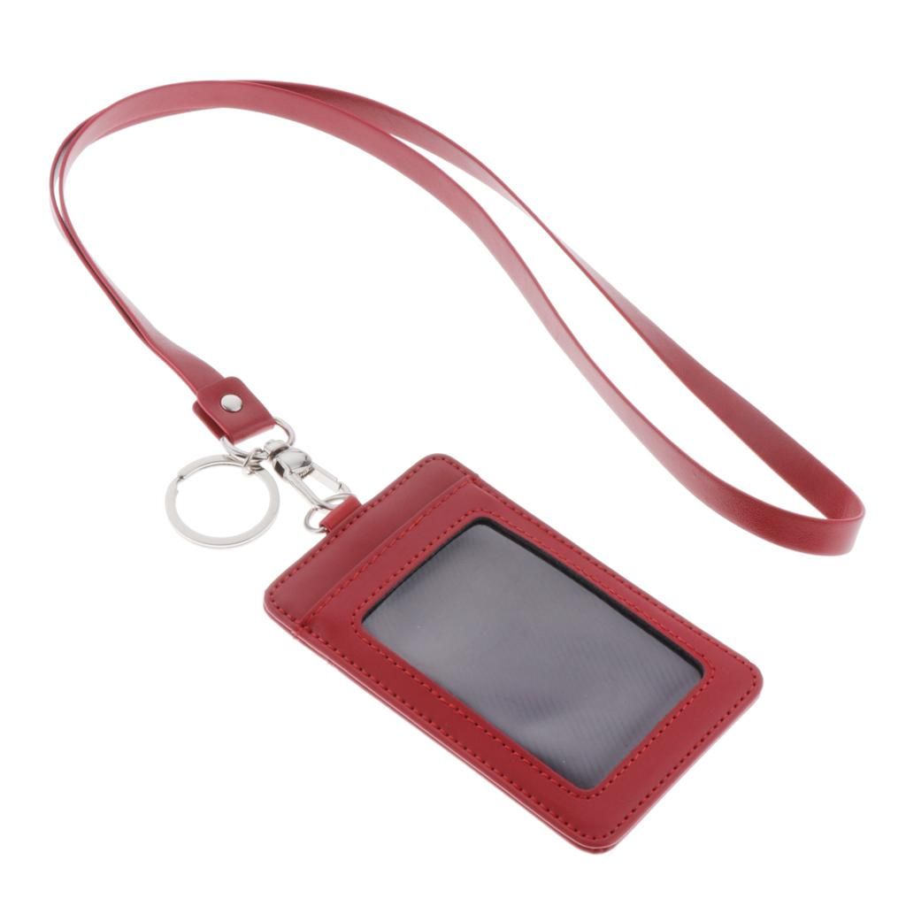 Rouge Aiklin Unisexe Cuir Porte-Badges ID Carte Vertical Badge 