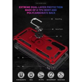 Compatible Avec Coque Xiaomi Redmi Note 8 Avec Aimant Anneau Support, 360°Double Couche Renforcée Défense Bumper Antichoc Armure Housse Etui Avec Protection Écran-Bleu
