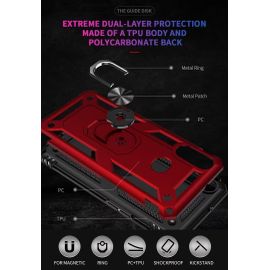 Compatible Avec Coque Samsung Galaxy A10s Avec Aimant Anneau Support, 360°Double Couche Renforcée Défense Bumper Antichoc Armure Housse Etui Avec Protection Écran-Argent