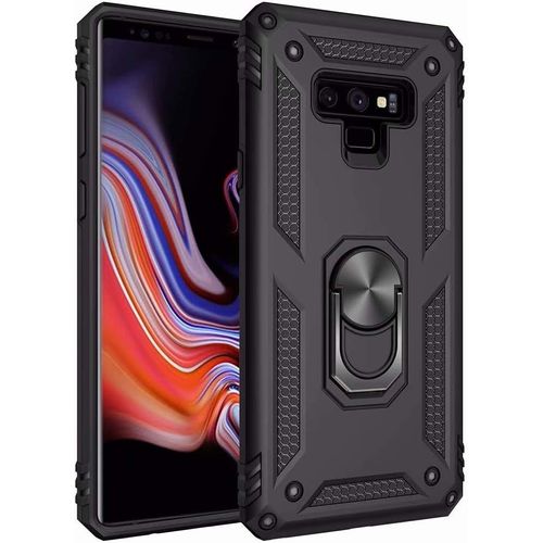 Coque Samsung Galaxy Note 9 Avec Aimant Anneau Support, 360° Double Couche Renforcée Défense Bumper Antichoc Armure Housse Etui Avec Protection Écran Pour Samsung Galaxy Note 9, Noir