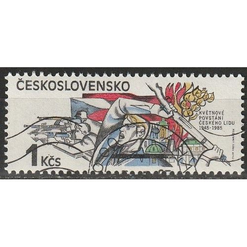 Timbre Tchecoslovaquie Oblitéré, Insurrection De Prague 1945-1985 N° 2627