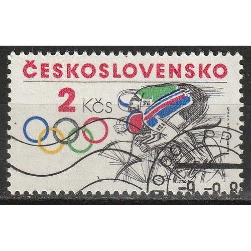 Timbre Tchécoslovaquie Oblitéré, Jeux Olympiques De Los Angeles  1984 Cyclisme N° 2601