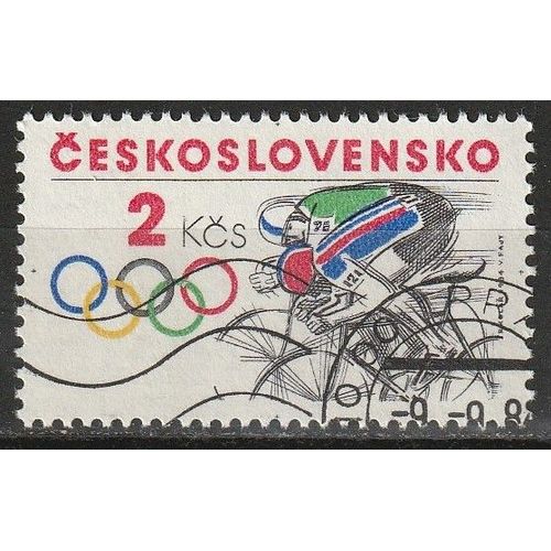 Timbre Tchécoslovaquie Oblitéré, Jeux Olympiques De Los Angeles  1984 Cyclisme N° 2601