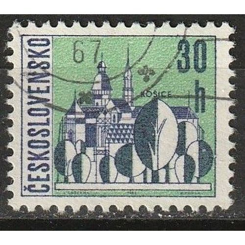 Timbre Tchécoslovaquie Oblitéré: Vues De Villes, Kosice. 1965 N° 1442