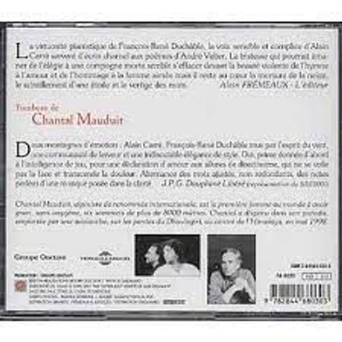 Tombeau De Chantal Mauduit Alpiniste Morte En 1998 Sur Le Dhaulagiri Poèmes André Velter Récitant Alain Carré Brahms Debussy Mozart Bach Schumann Liszt Chopin De Falla Par François René Duchâble Piano