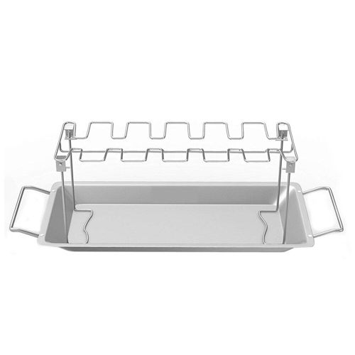 Support de pattes de poulet en acier inoxydable, rôtissoire pour four, aile de poulet, grille avec bac d'égouttage, panier de grillades