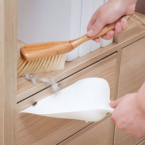 Brosse de nettoyage à main, manche en bambou, Mini balai, balayage de bureau, petit balai ménager, pelle à poussière, nettoyeur de dessus d'étagère, 2 pièces