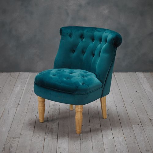 Chaise Lottie Velours Sarcelle
