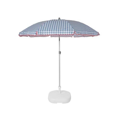 Ezpeleta Parasol De Plage Beach - 180 Cm - Vichy Bleu Socle Non Inclus